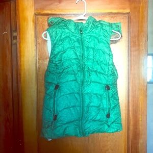 Kelly Green Faux Fur Lined Puffer Vest